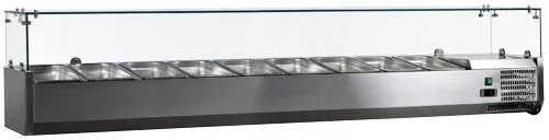79″ Refrigerated Topping Rail with Glass Guard