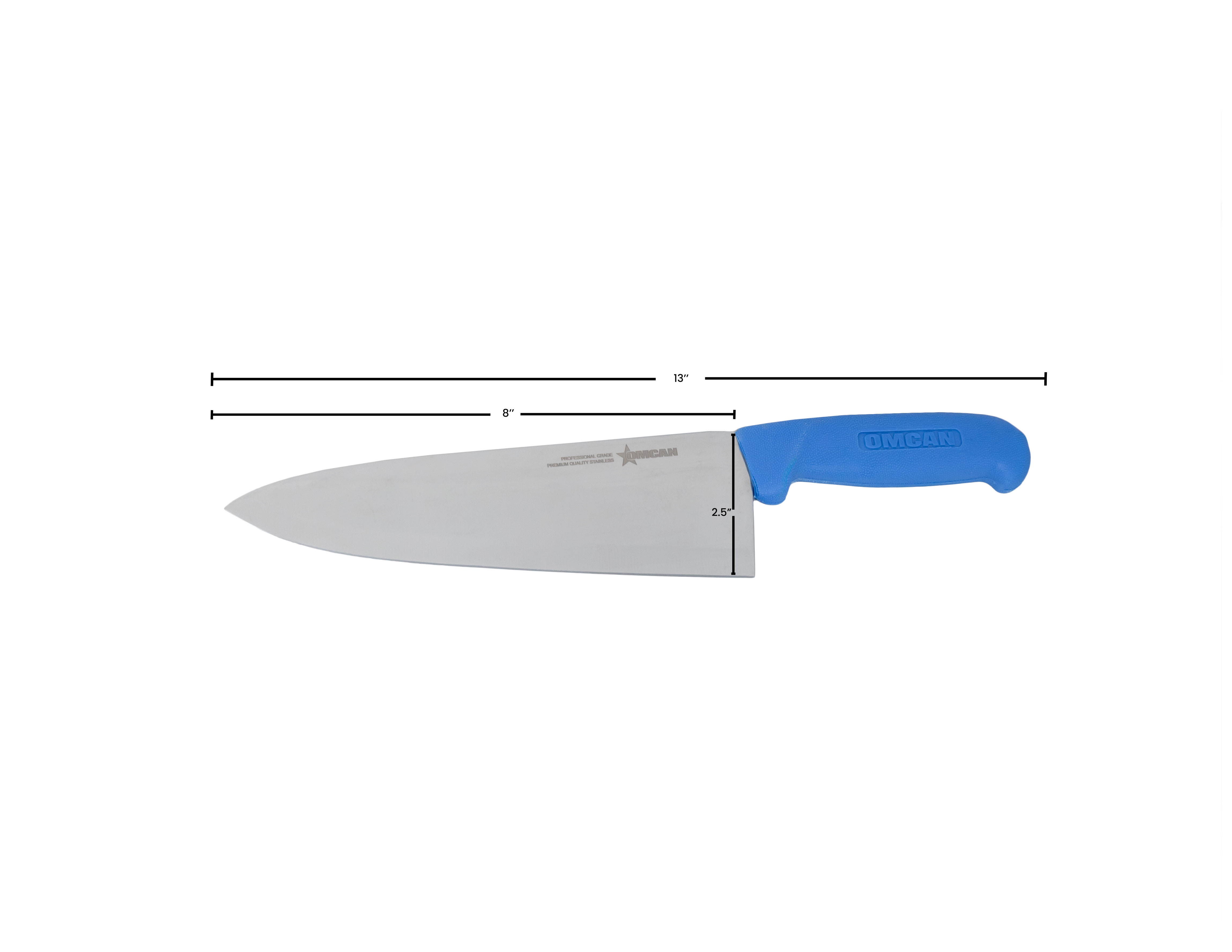 8-inch Medium Cook Knife with Blue Polypropylene Handle