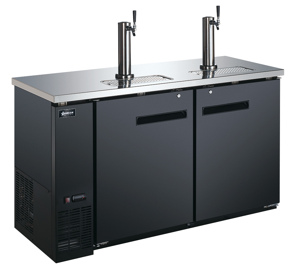 61″ Two (2) Door Kegerator / Beer Dispenser with 2 Taps, 15.8 cu.ft. (446 L)