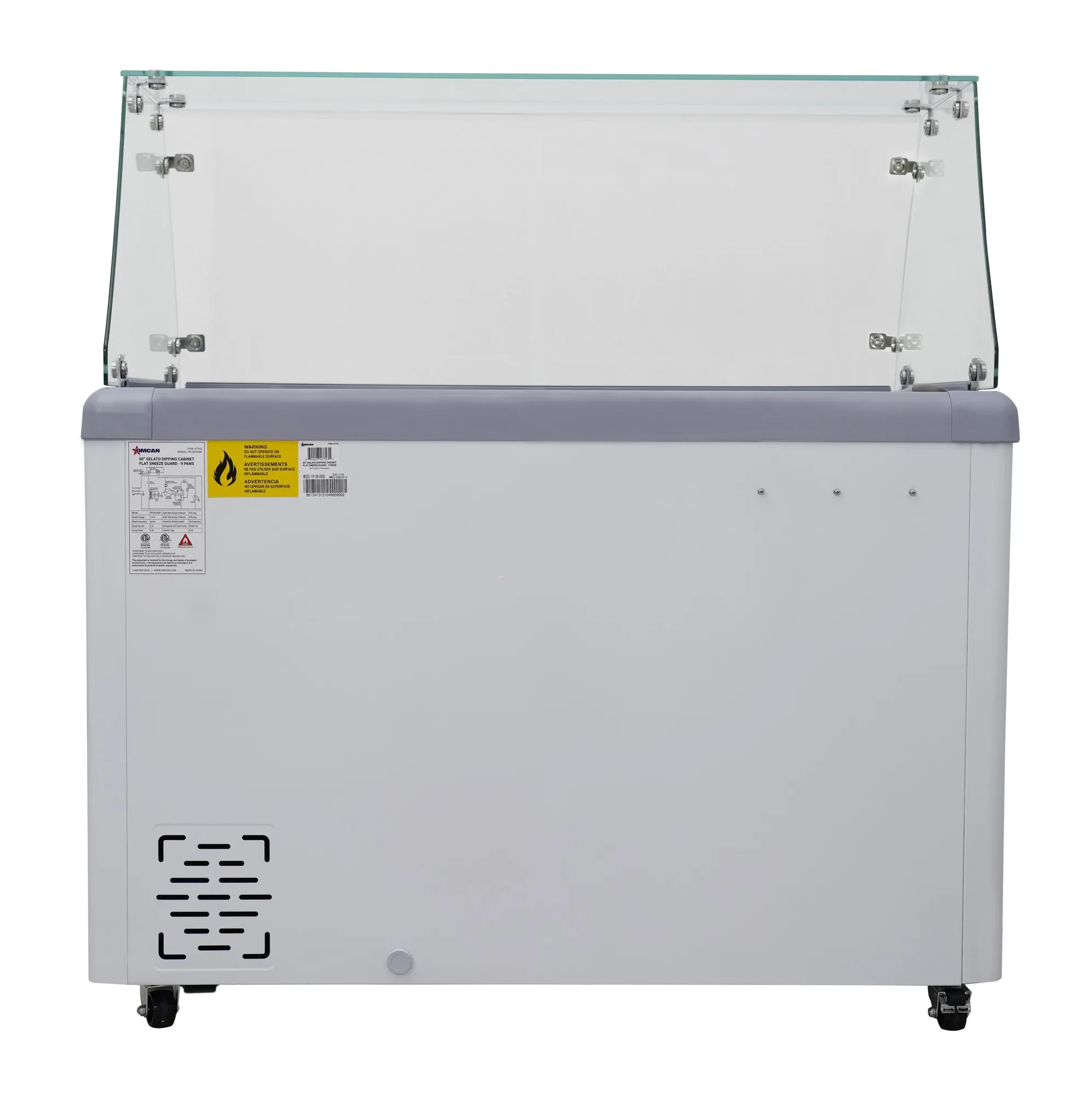 50″ Nine (9) Pan Gelato Dipping Cabinet (WITHOUT SNEEZE GUARD)