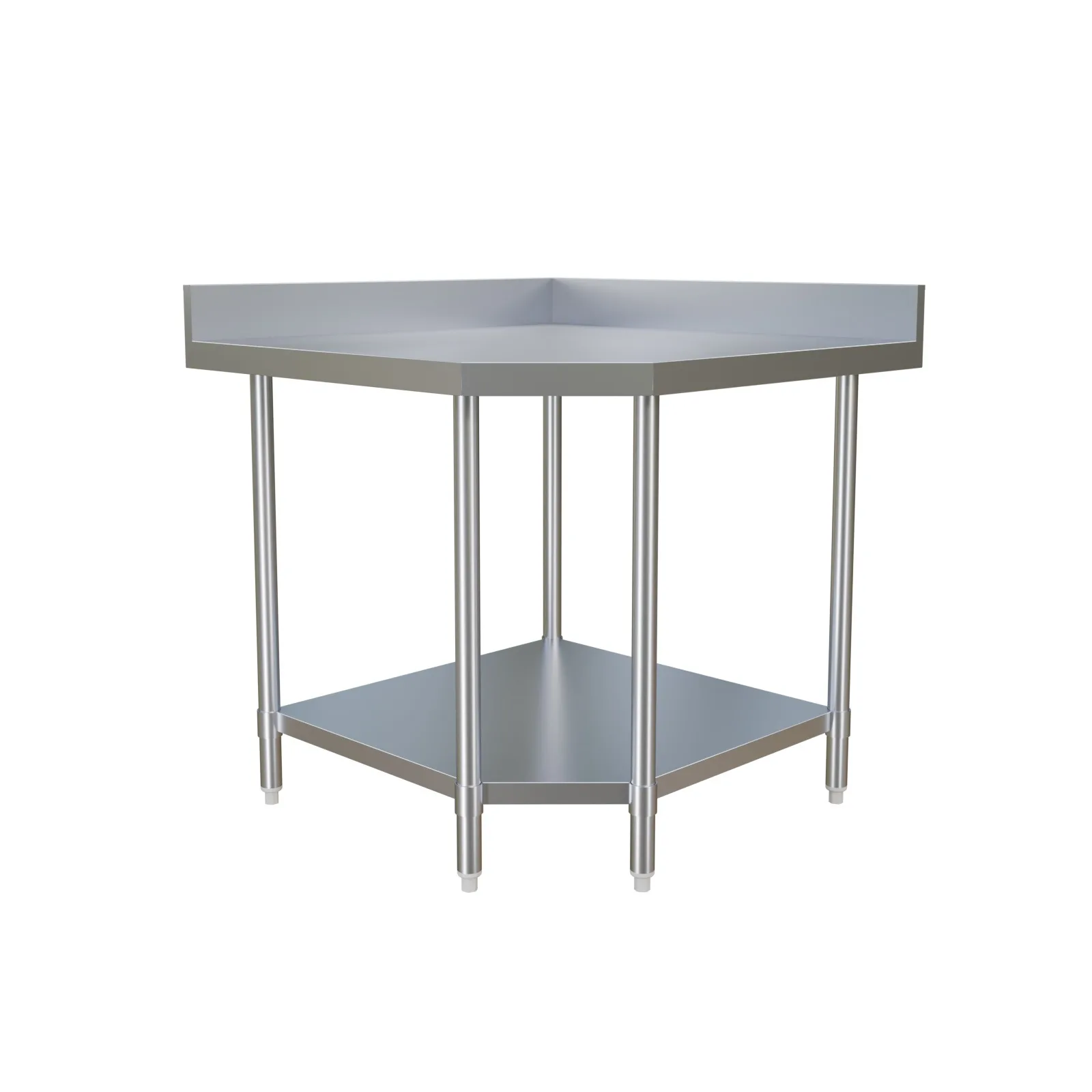 30″ Corner Worktable with 4″ Backsplash & Undershelf