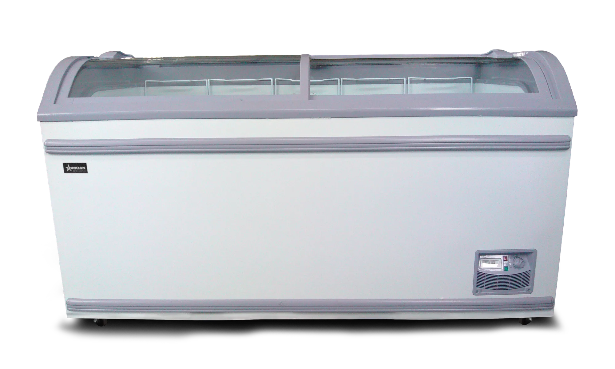 58″ Two (2) Door Ice Cream Display Chest Freezer with Curve Glass Top, 17.7 cu. ft. (501 L)