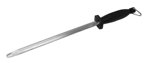 12-inch Oval Sharpening Steel with Black Handle