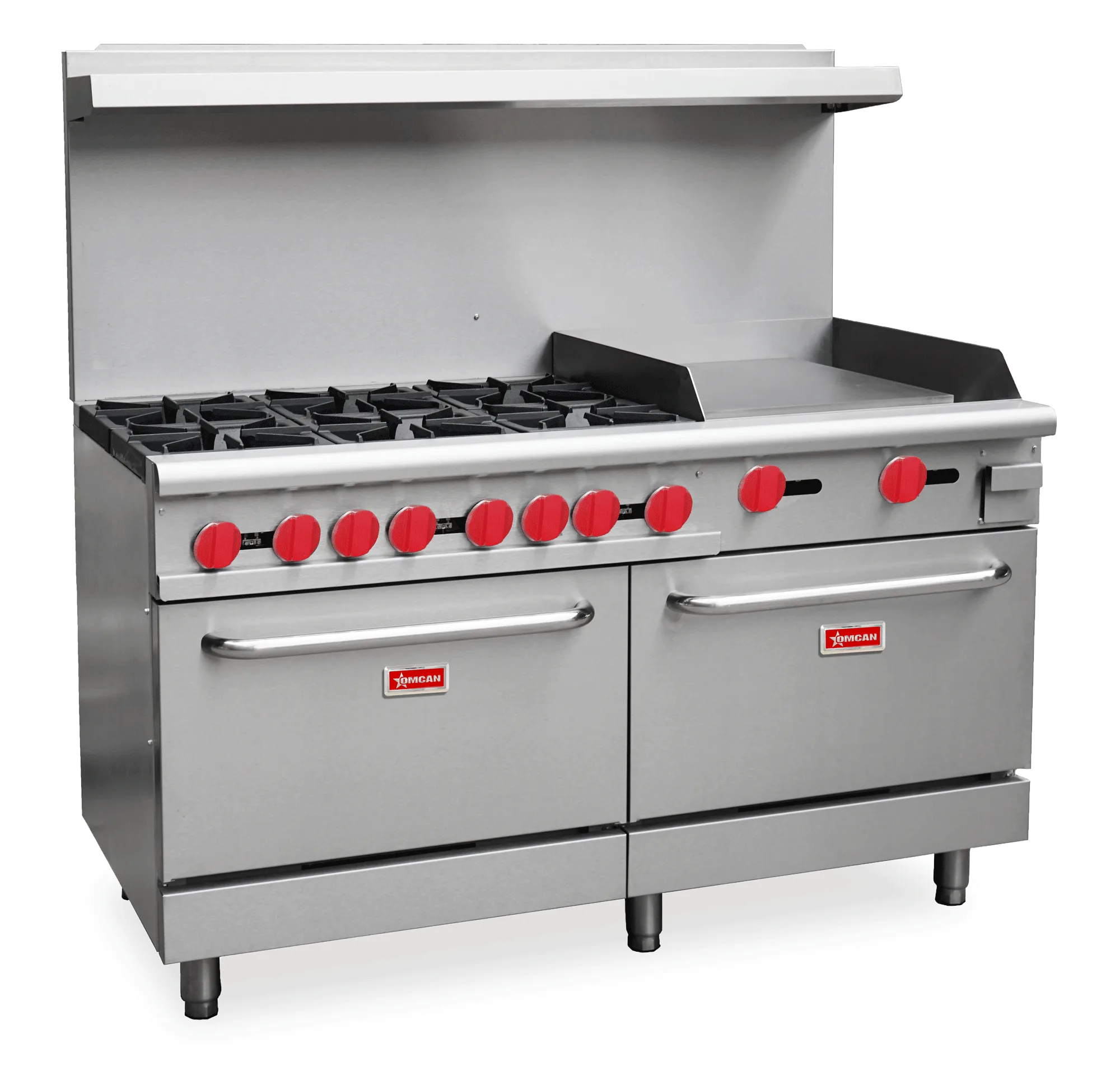60″ Commercial Gas Range with 6 Burners, 24″ Griddle and 2 Standard Ovens 282,000 BTU – Propane