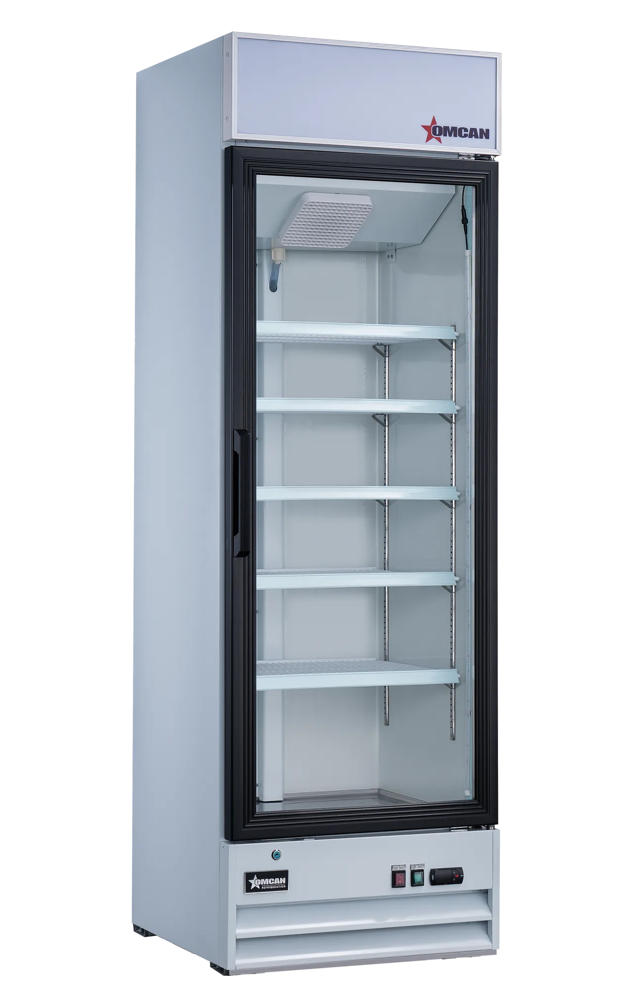 26″ One (1) Glass Door Display Refrigerator with Lightbox, 14 cu.ft. (396 L), White