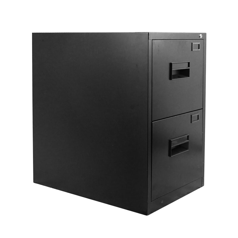 Black Legal Vertical File Cabinet with Two Drawers