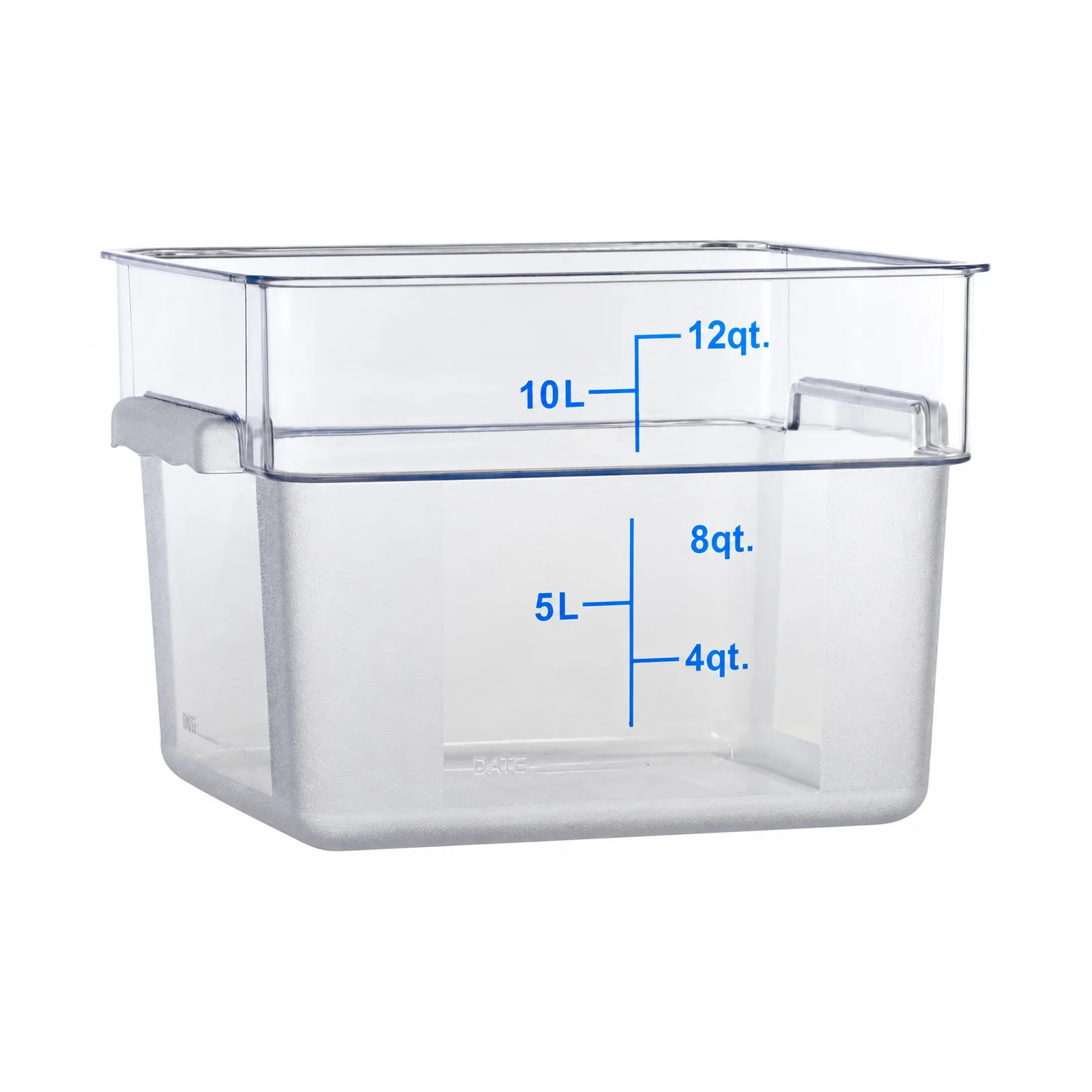 12 qt Polycarbonate Clear Square Food Storage Container