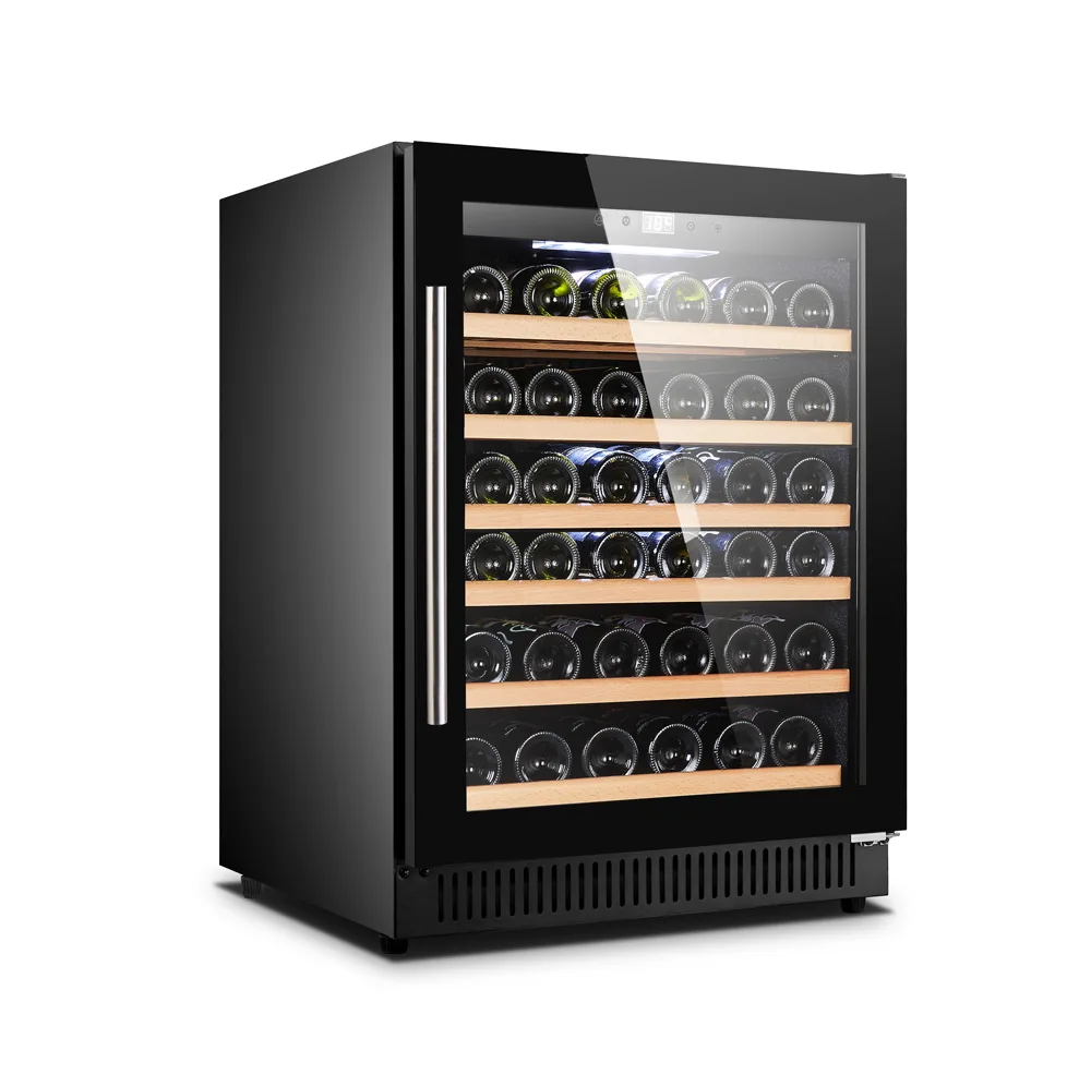 Vinovero 24″ Single Zone Wine Cooler with 51 Bottle Capacity and Black Full Glass Door