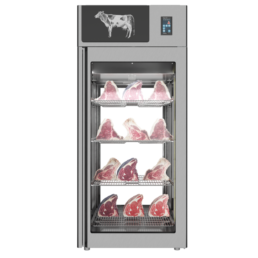 Stagionello® Dry Age 3.0 900 Liter, 225 Kg Dry Aging Cabinet with Humidity Management, 4-Glass View – 220-240V, 1Ph, 548W