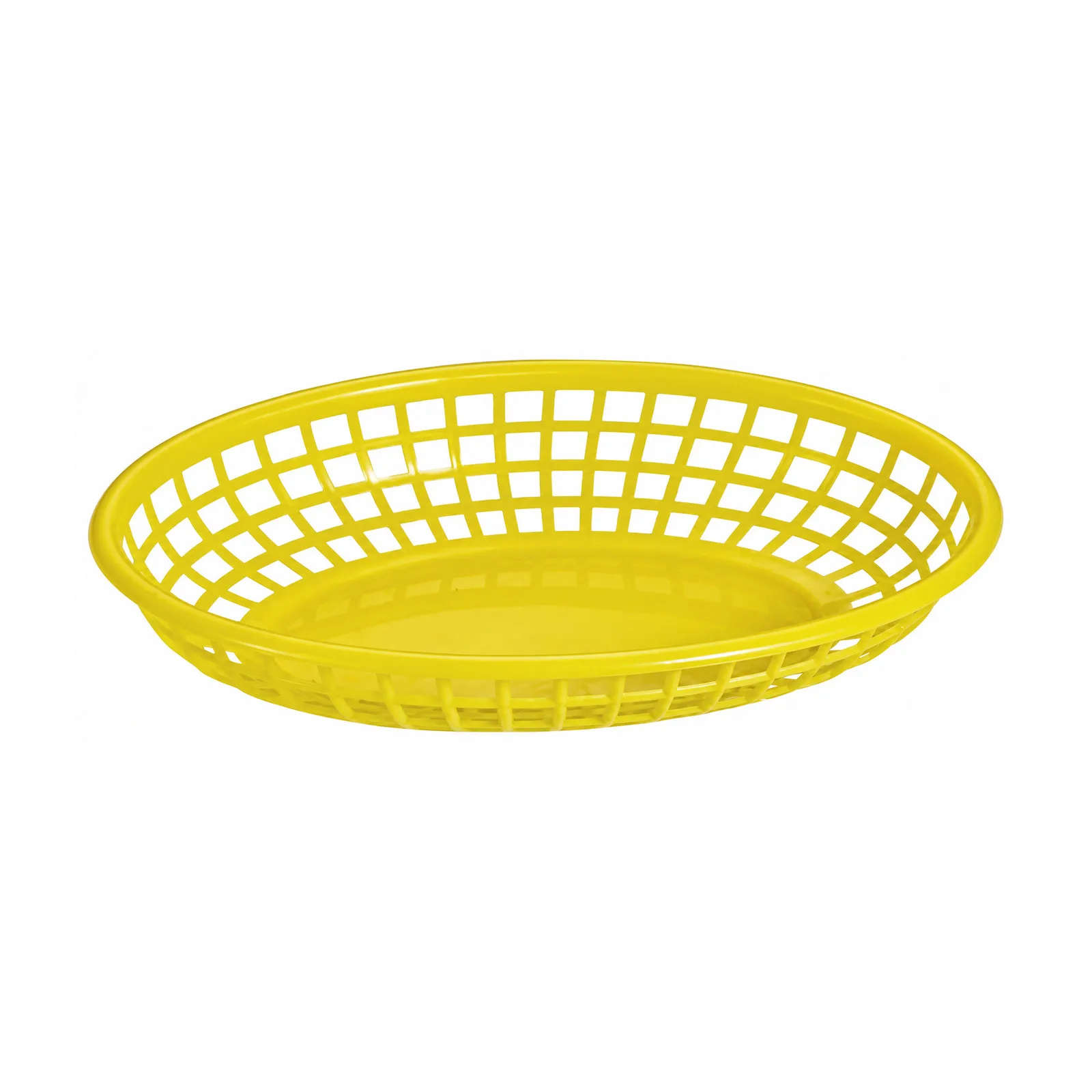9 1/4″ x 5 3/4″ Plastic Oval Fast Food Serving Basket – Yellow