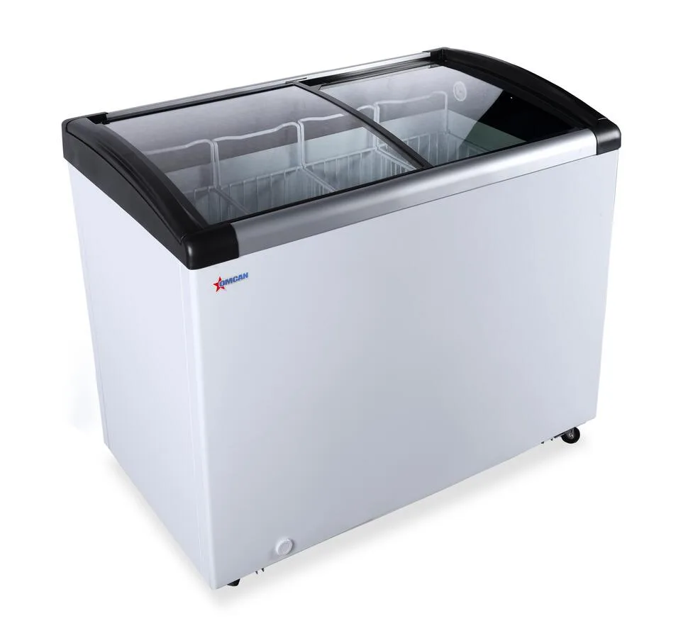 44″ Two (2) Door Ice Cream Display Chest Freezer with Curved Glass Top, 6.7 cu. ft. (190 L)
