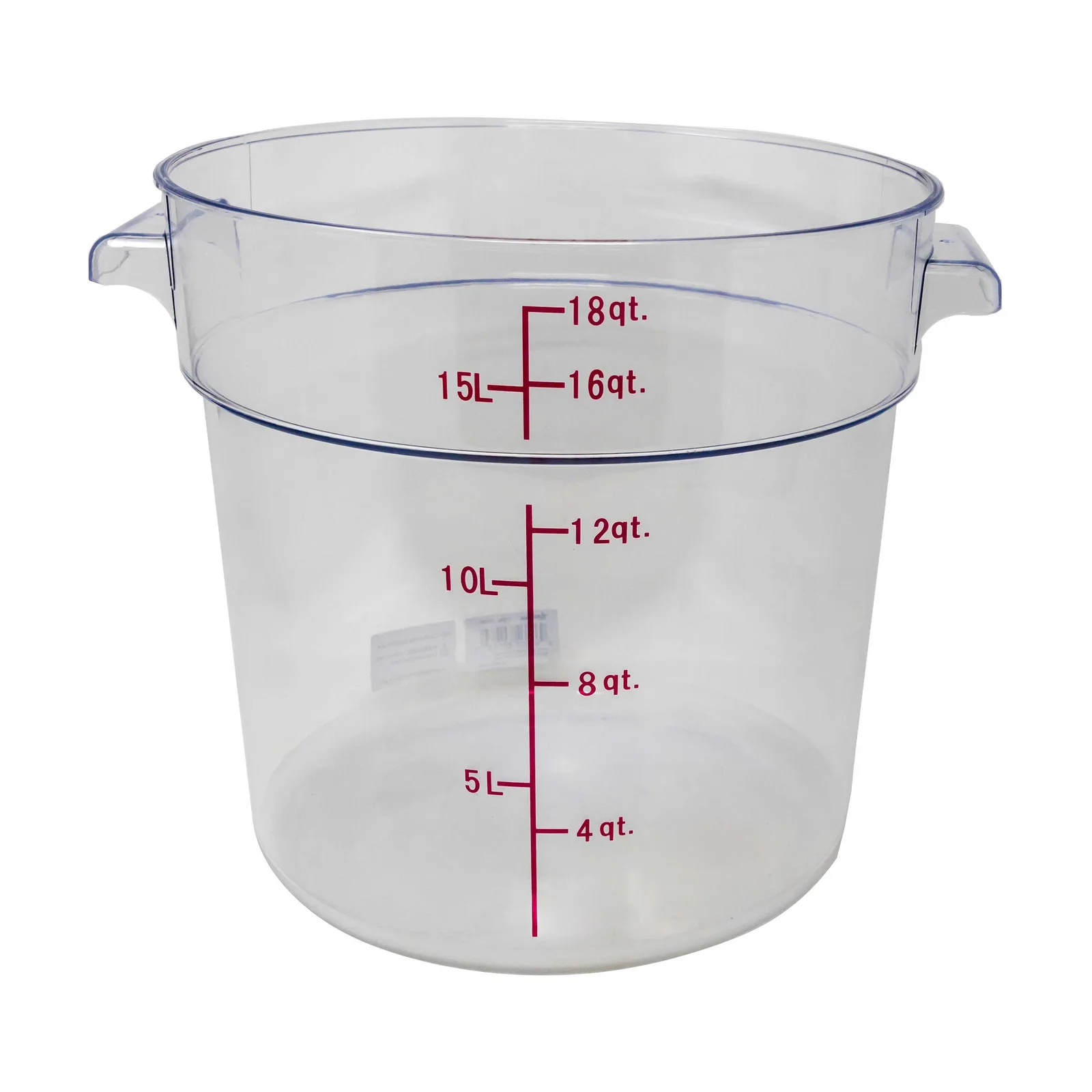 18 qt Polycarbonate Clear Round Food Storage Container