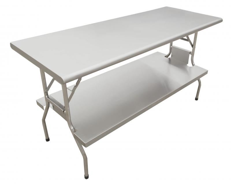 30″ x 60″ Stainless Steel Folding Table with Undershelf