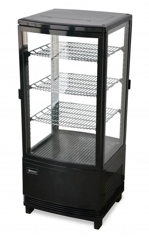17″ Three (3) Shelf Countertop Pass-Through Refrigerated Display Case, 3.0 cu. ft. (86 L), Black