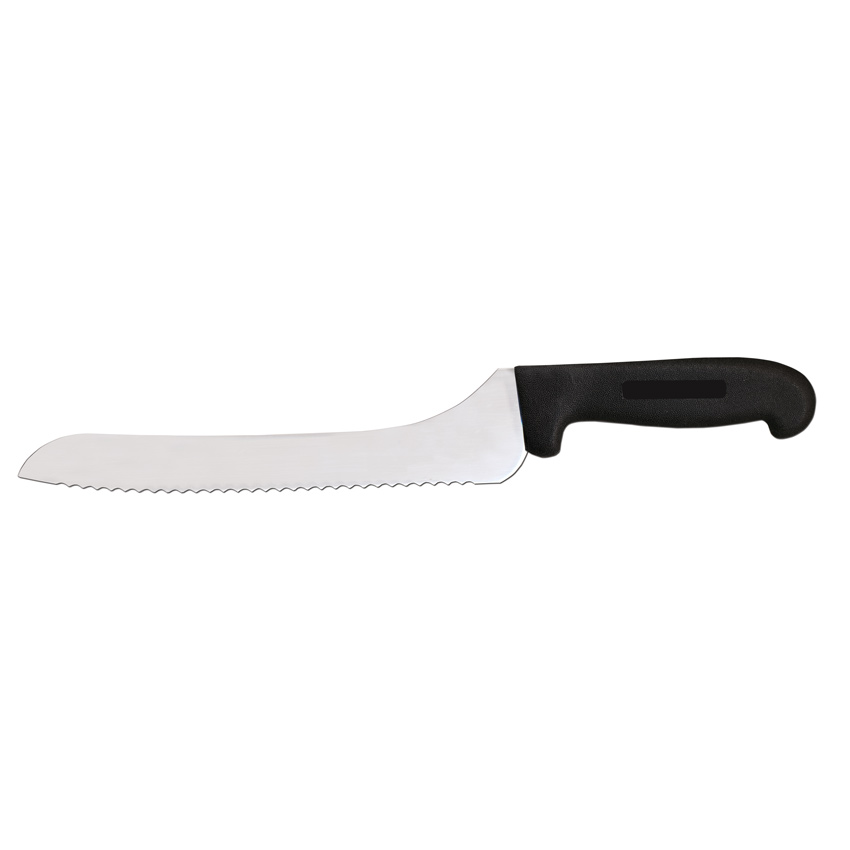 9-inch Slicer Off-Set Wave Edge Blade Knife with Black Polypropylene Handle