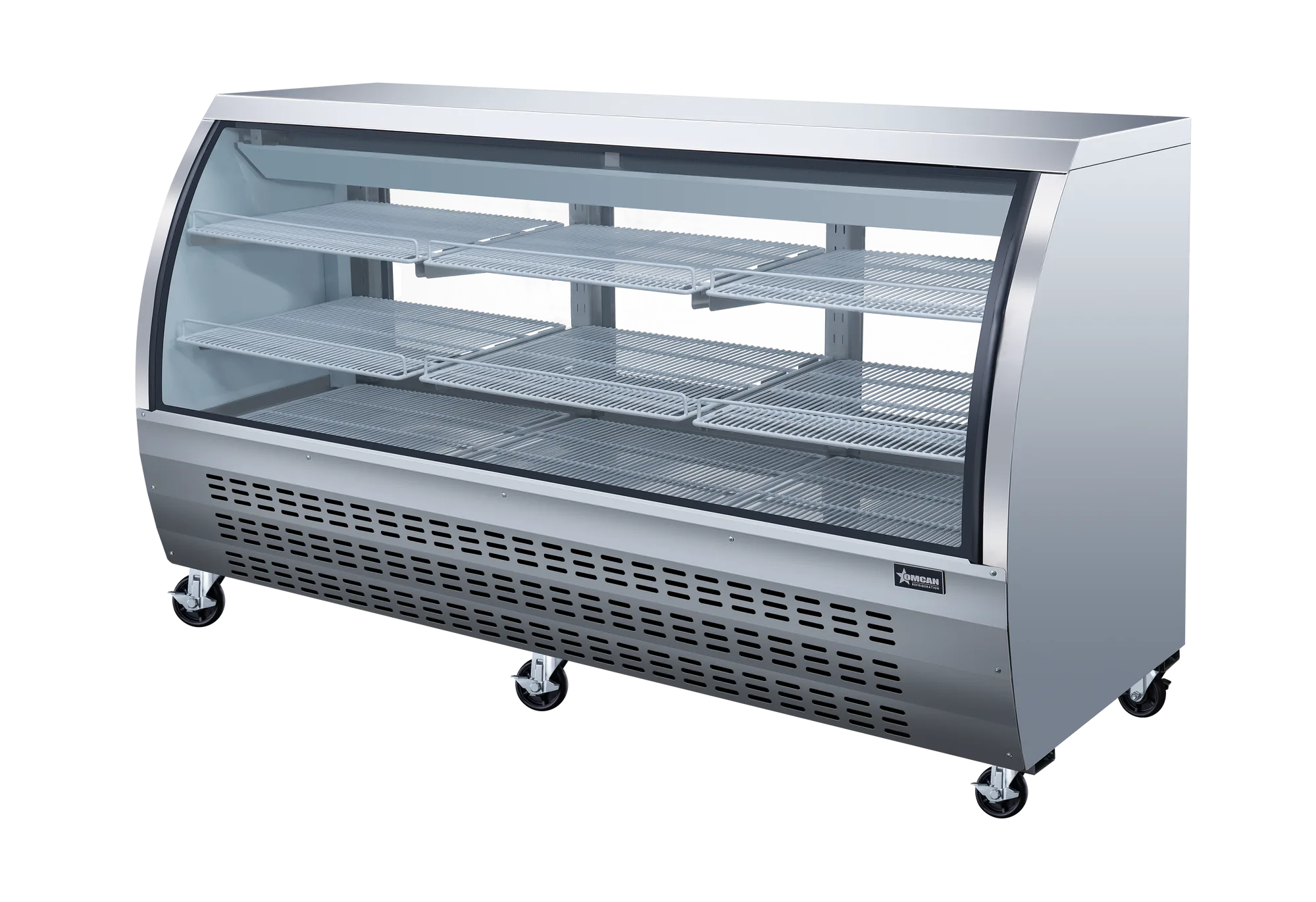 82″ Two (2) Shelf Floor Refrigerated Showcase, 32 cu. ft. (903 L), Stainless Steel