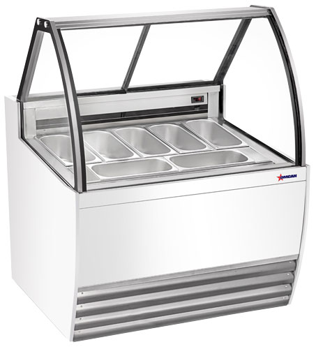 41″ Gelato Display Showcase (White Exterior) with 7 Pans