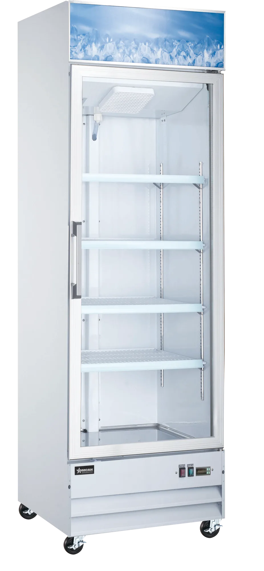 27″ One (1) Glass Door Display Freezer, 13 cu. ft. (368 L), White