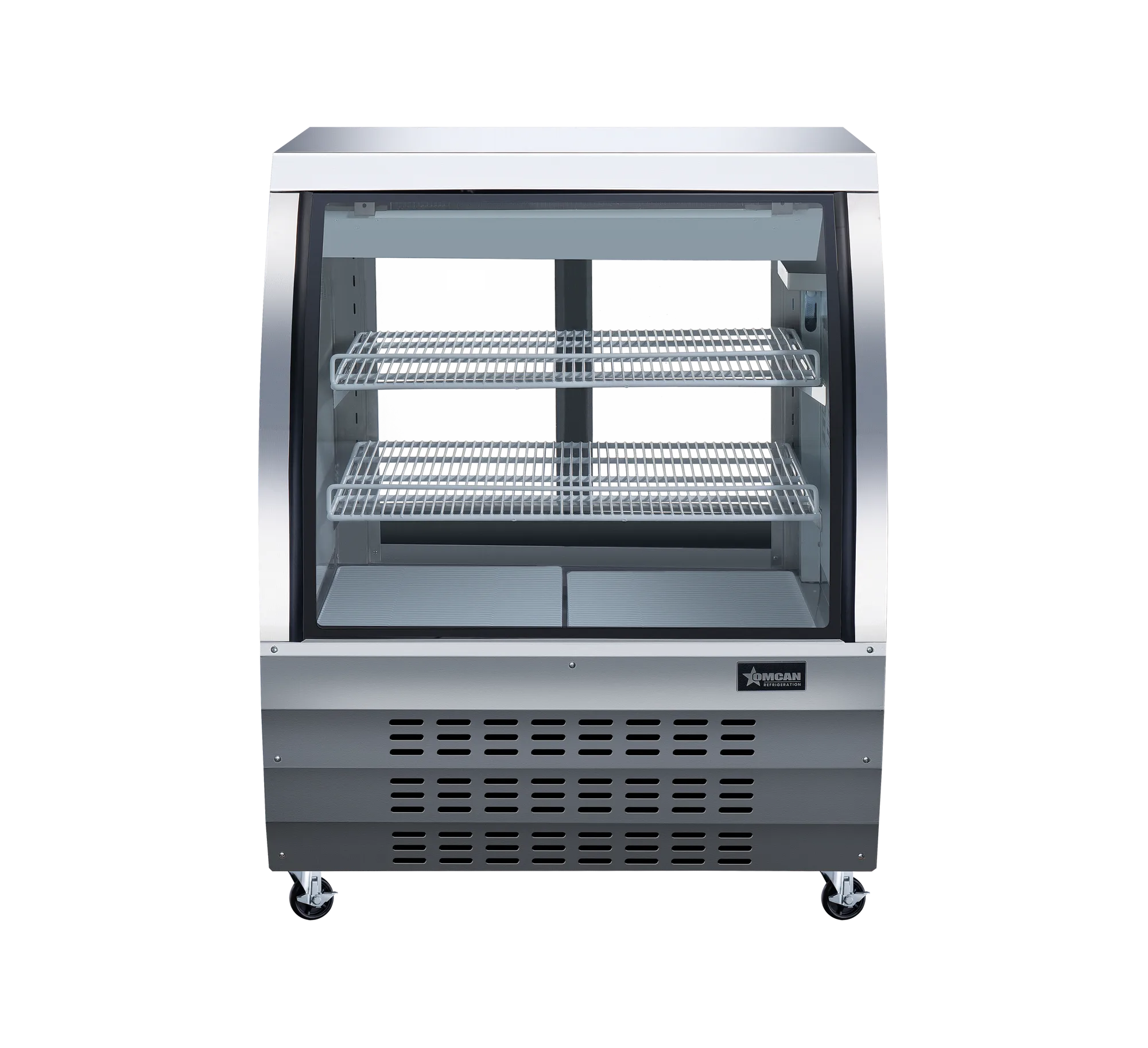 36″ Two (2) Shelf Floor Refrigerated Showcase, 11.6 cu. ft. (328 L), Stainless Steel
