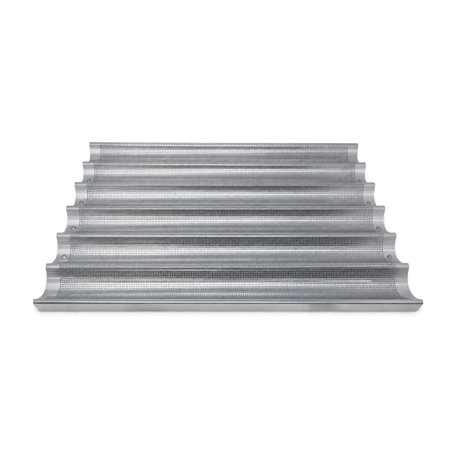 26″ x 18″ Baguette / French Bread Pan, Glazed Aluminum, 6-Loaf 26″ x 2 7/16″ Compartments
