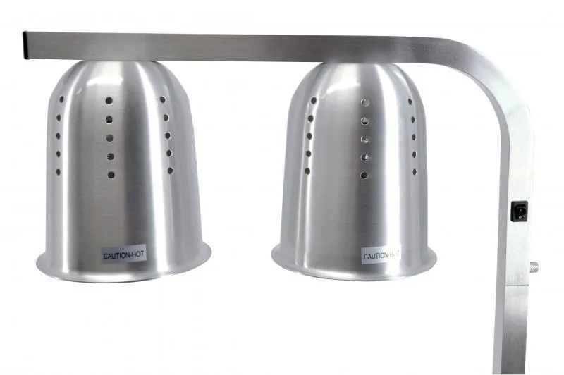 2-Bulb Commercial Portable Heat Lamp, Silver – 2 x 250 W, 110 V/60 Hz/1 Ph