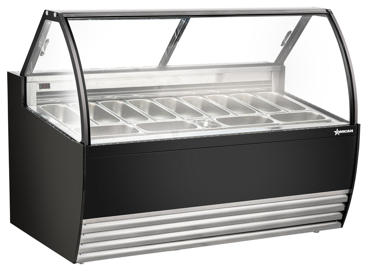 69.5″ Gelato Display Showcase (Black Exterior) with 13 Pans