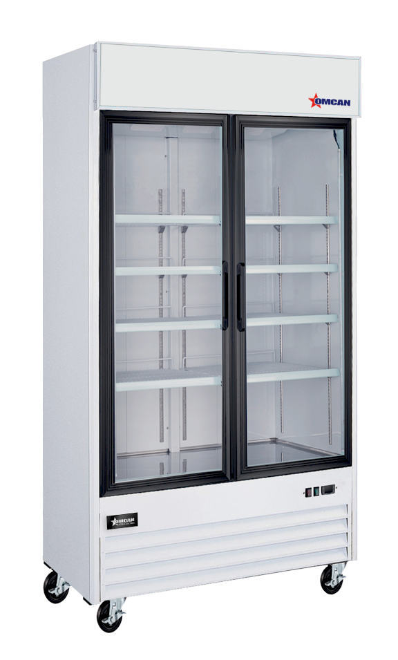 40” Two (2) Glass Door Display Freezer, 31.5 cu.ft. (892 L), White