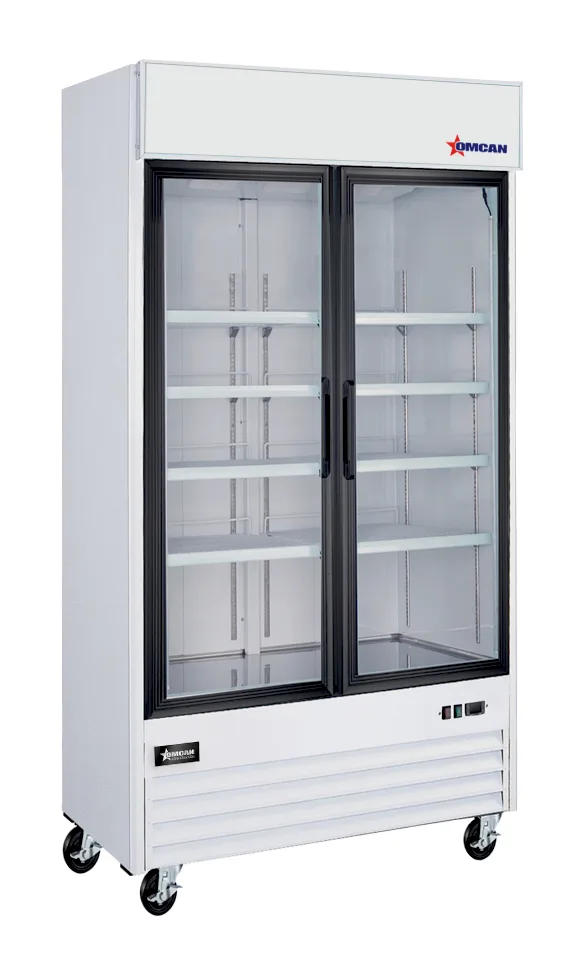 40″ Two (2) Glass Door Display Freezer, 31.5 cu. ft. (892 L), White