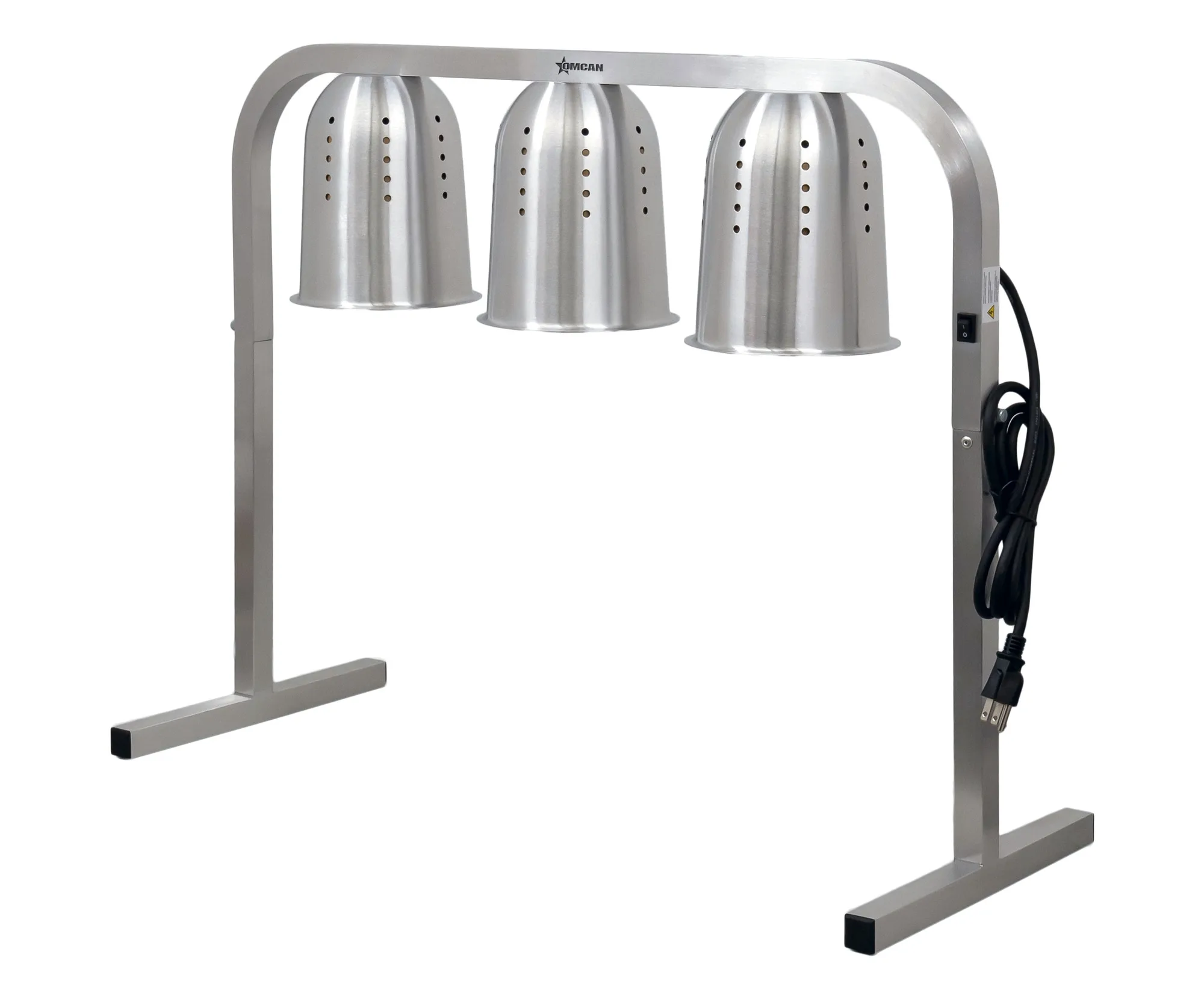 3-Bulb Commercial Portable Heat Lamp, Silver – 3 x 250 W, 110 V/60 Hz/1 Ph