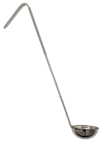 12 oz One-Piece Stainless Steel Ladle with Gray Handle