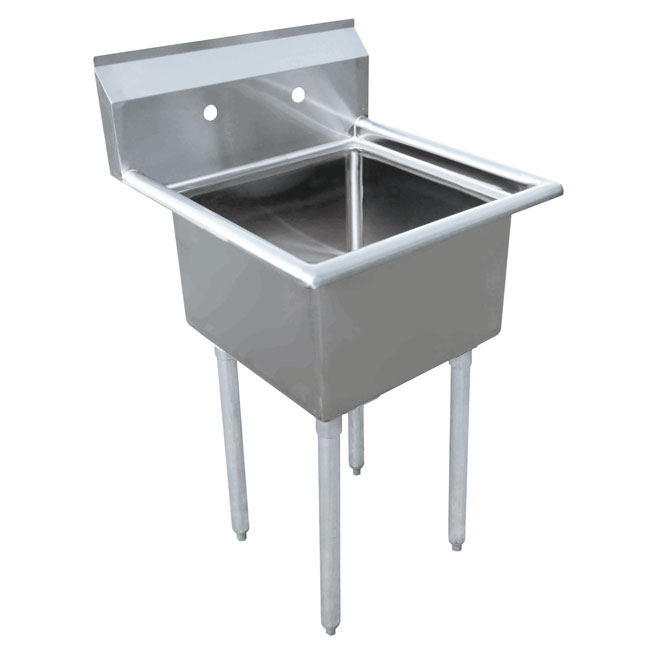 18″ x 21″ x 14″ One Tub Sink with 1.8″ Corner Drain and No Drain Board