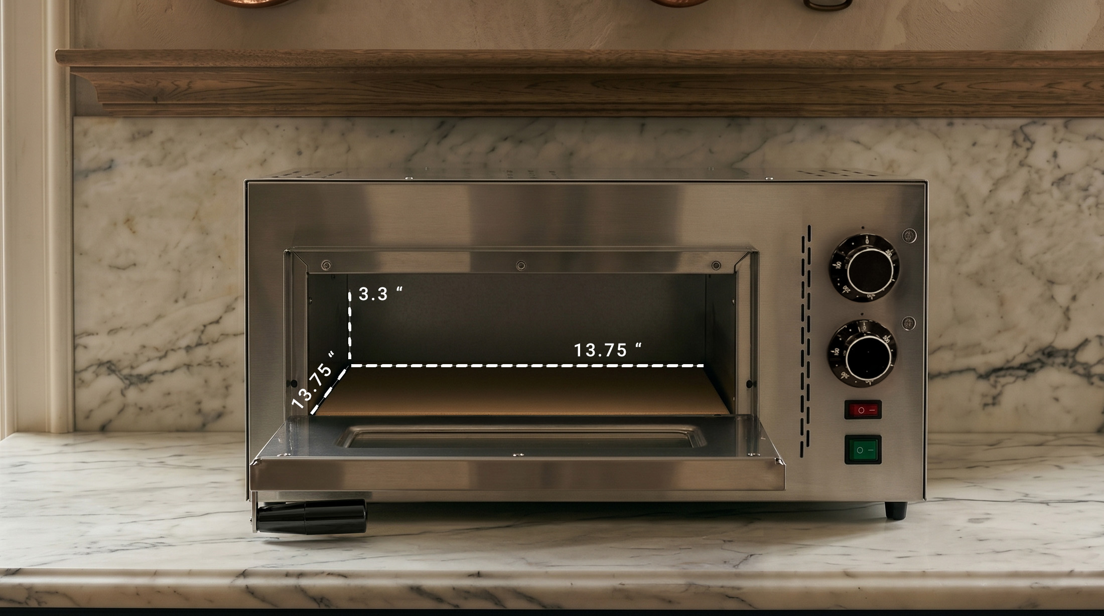 Trento Compact Series 23″ Single Chamber Pizza Oven with 13.75″ Chamber – 2.20 kW, 230 V, 1 Ph