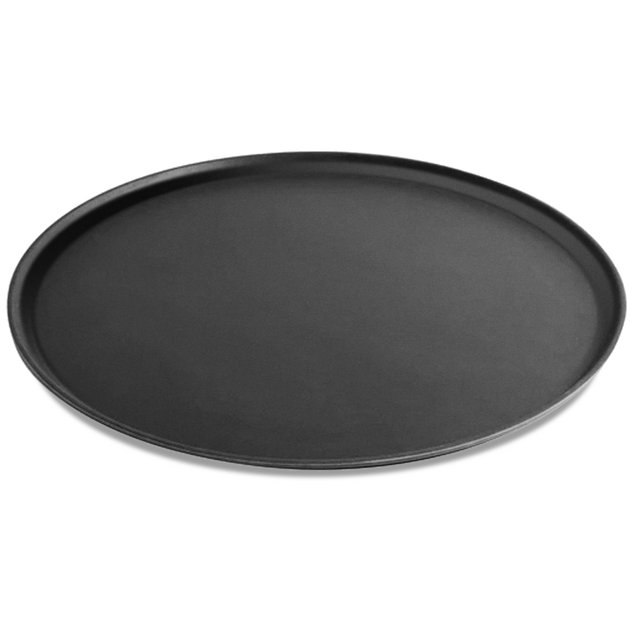 26-inch Non-slip Black Oval Service Tray