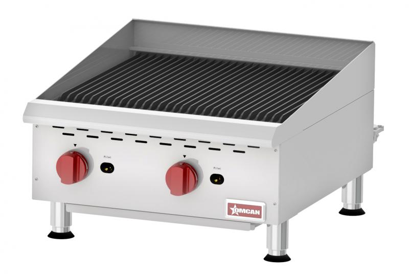 24″ Elite Countertop Radiant Gas Charbroiler 2 Burners, 80,000 BTU