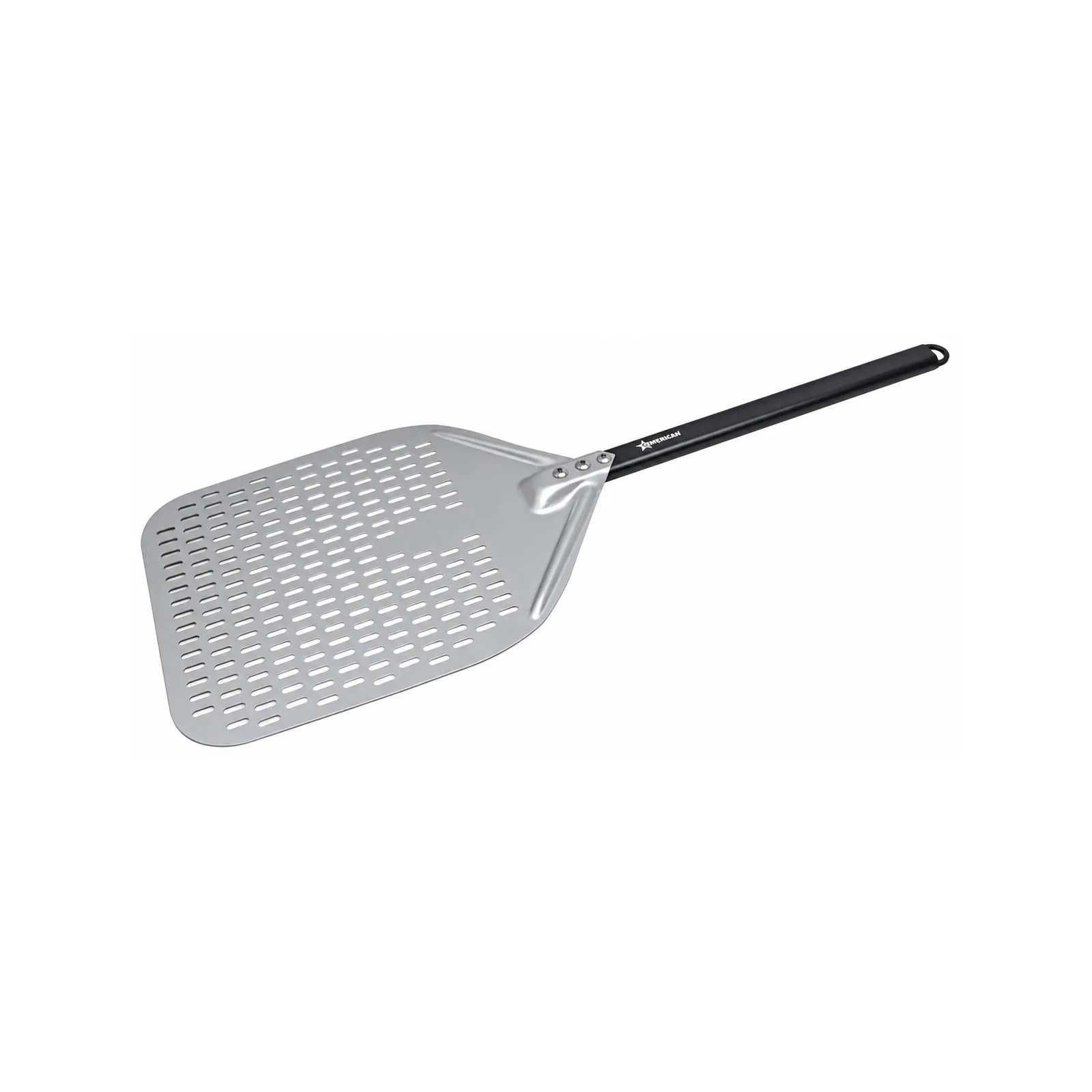 30″ Perforated Aluminum Pizza Peel with 14″ x 17 3/4″ Rectangular Blade