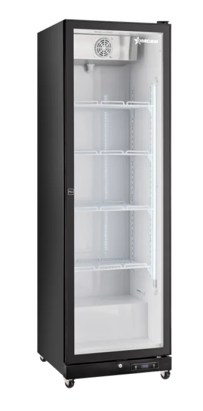 24″ One (1) Glass Door Display Refrigerator with LED Light, 13.4 cu. ft. (380 L), Black