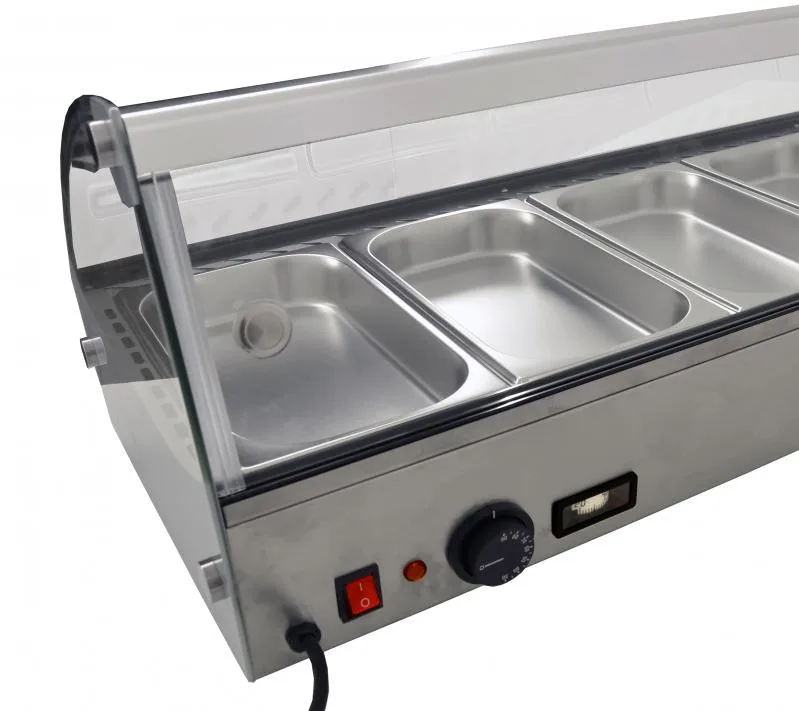 44″ Countertop Display Warmer, 6 Pans, Curved Glass, Full-Service, 2.4 cu. ft. (68 L) Capacity – 110 V, 800 W
