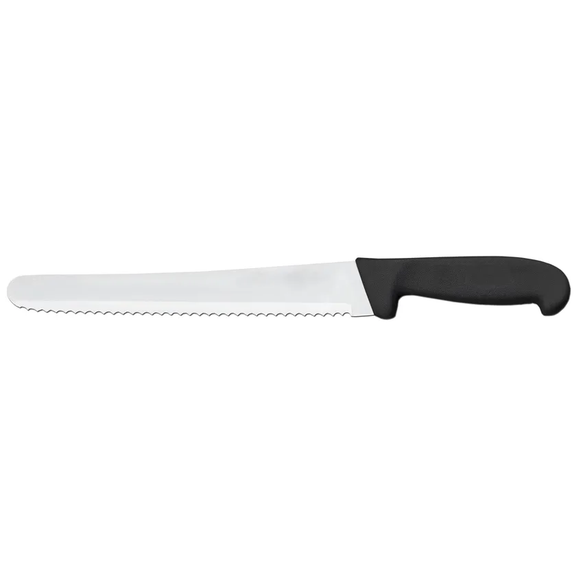 10″ Slicer Curved Serrated Knife with Black Polypropylene Handle