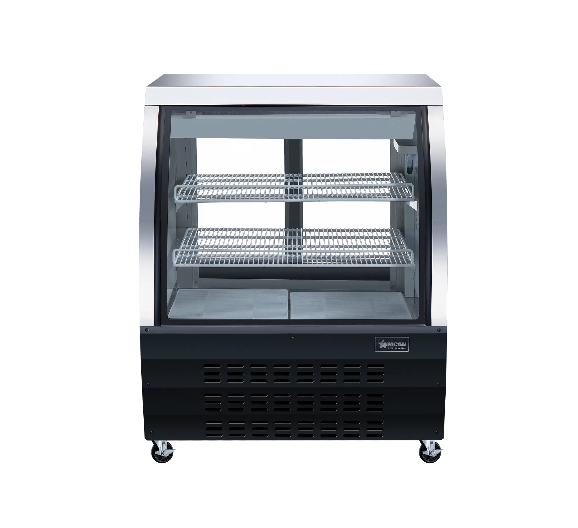 36″ Two (2) Shelf Floor Refrigerated Showcase, 11.6 cu. ft. (328 L), Black