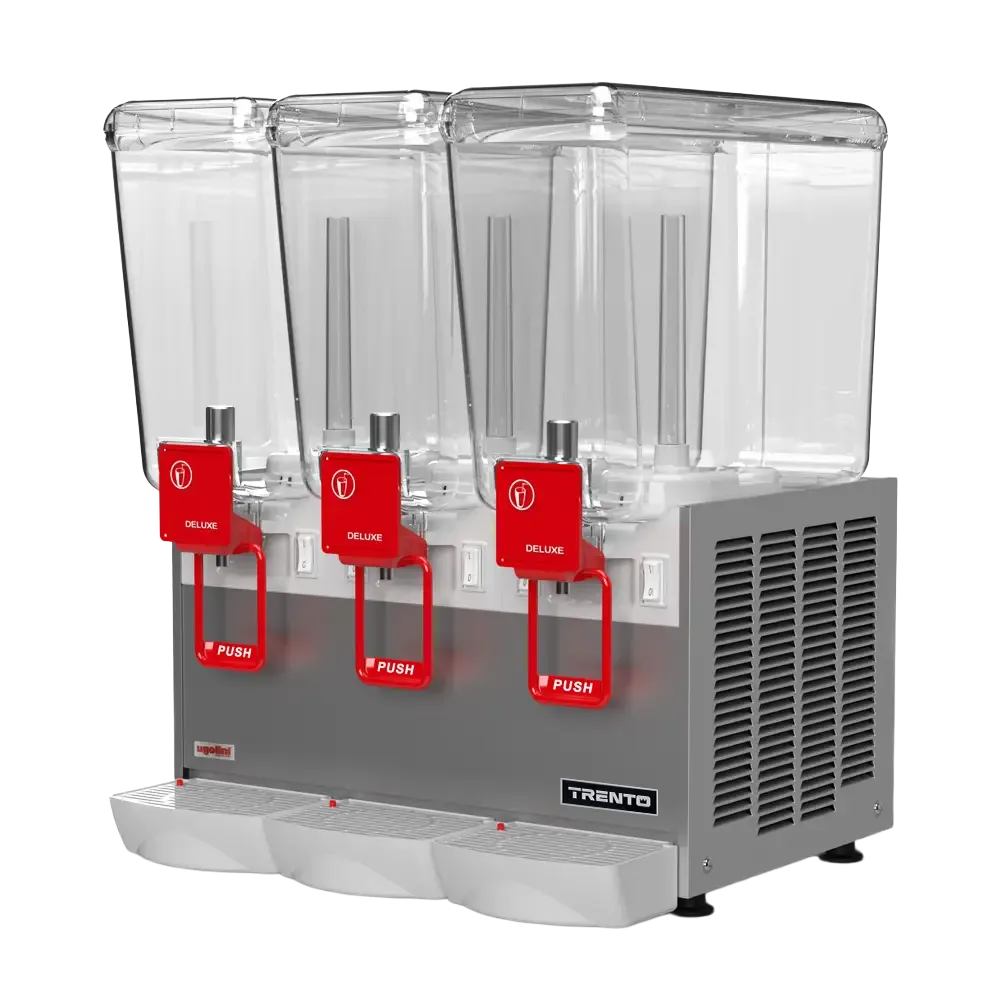 Ugolini Arctic Deluxe 3 x 5.25 Gallon (3 x 20 Liter) Impeller Mix (Waterfall Effect) Triple Bowl Refrigerated Juice Dispenser | Trento