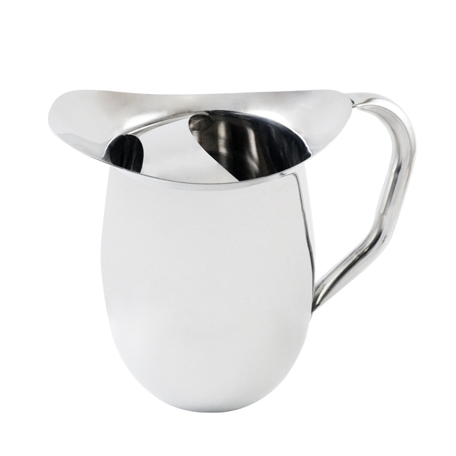 2 QT Stainless Steel Bell Pitcher with Ice Guard