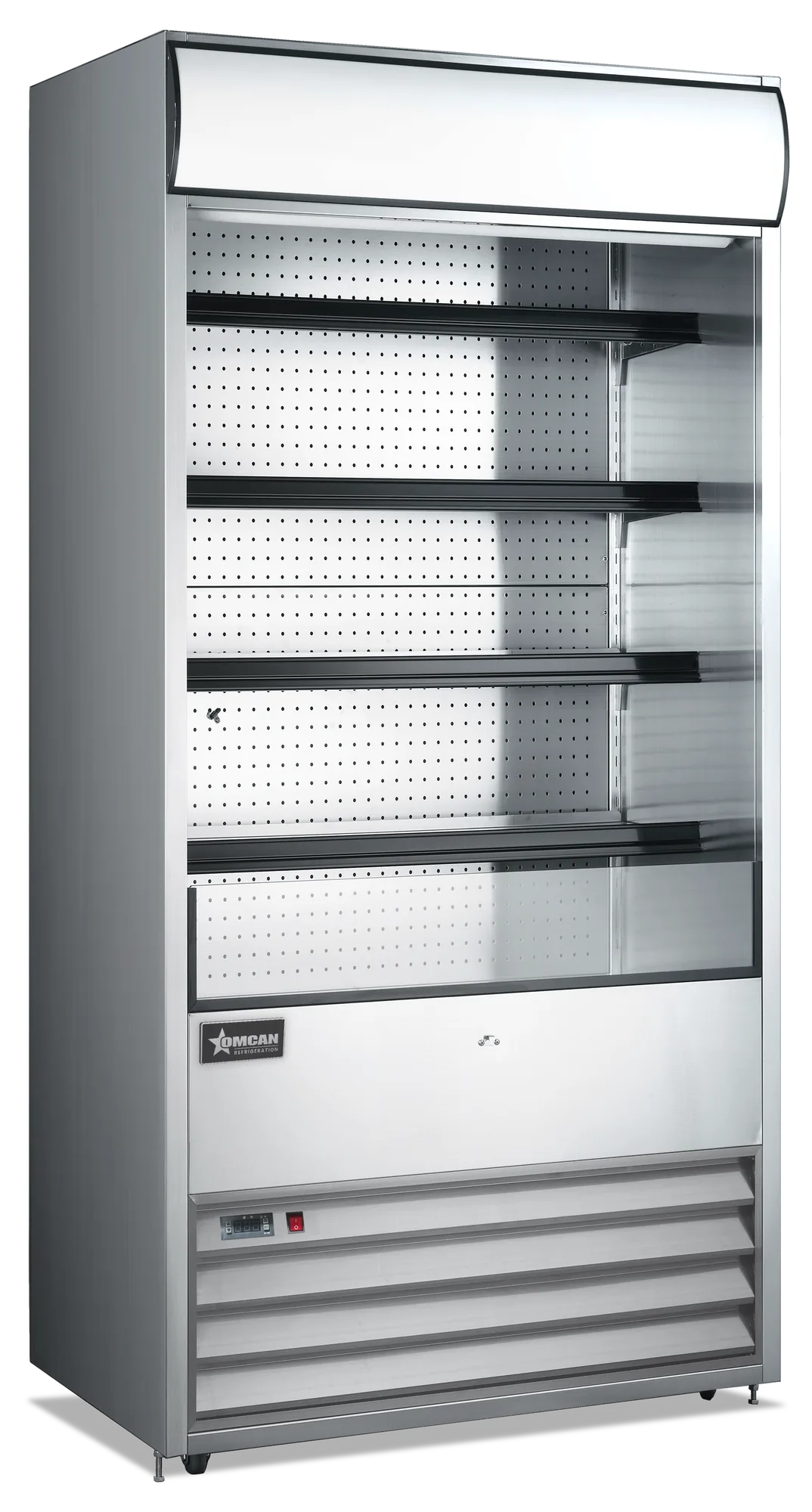 36″ Four (4) Shelf Grab-and-Go Open Refrigerated Floor Self-Serve Display Case, 18.7 cu. ft. (520 L), Stainless Steel