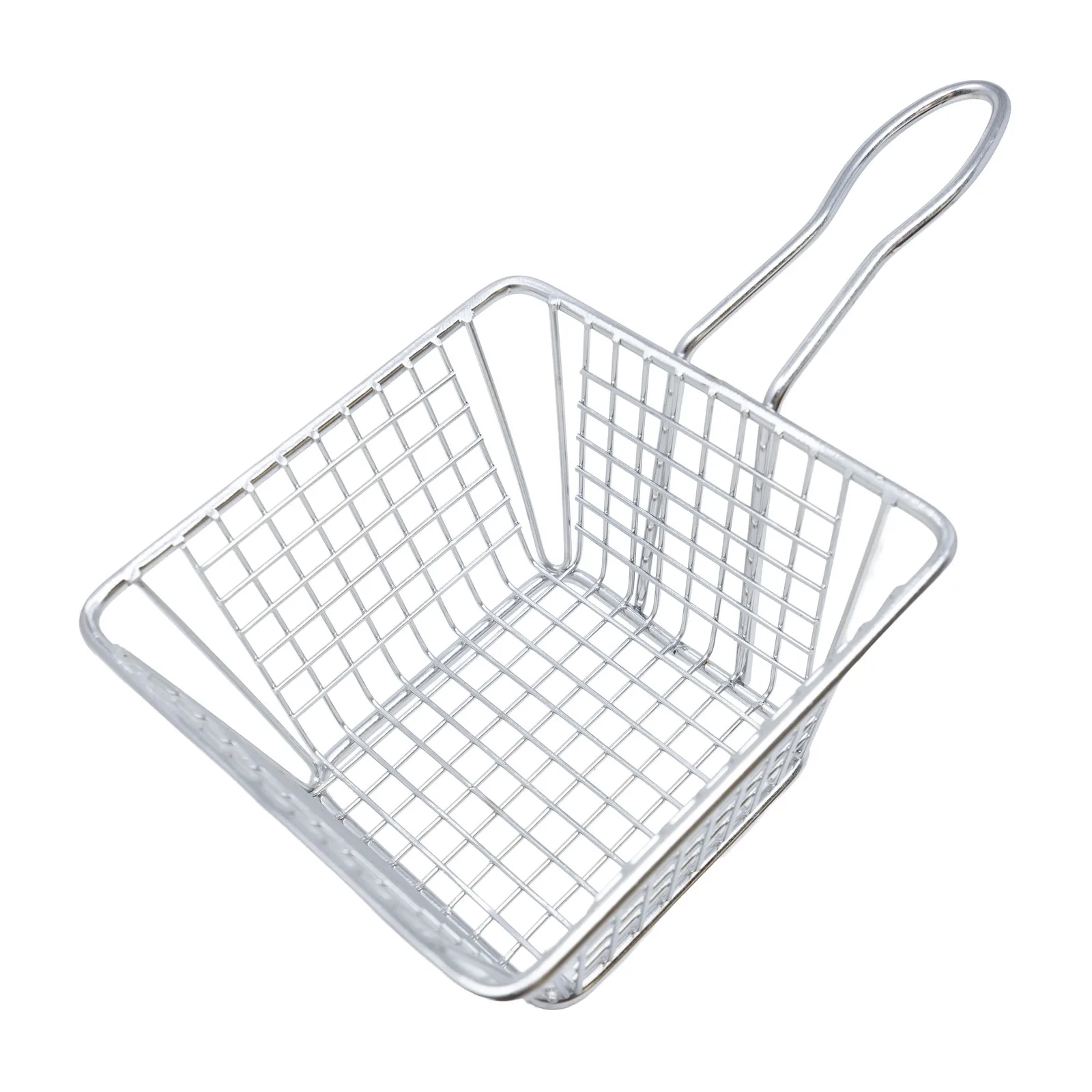 5″ x 5″ x 3″ Square Stainless Steel Mini Serving Basket