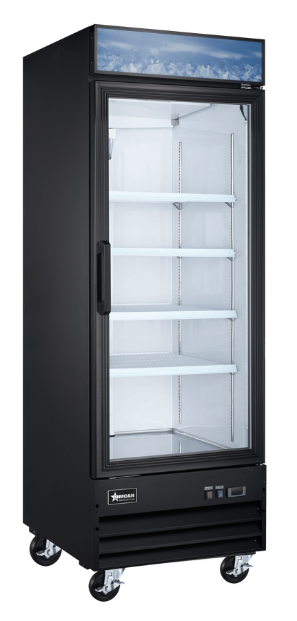 31” Black Display Freezer, 1-Glass Door,  23cu.ft. (648L) Capacity – 110V, 732W