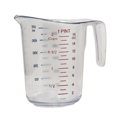 0.53 QT / 500 ml Clear Polycarbonate Measuring Cup