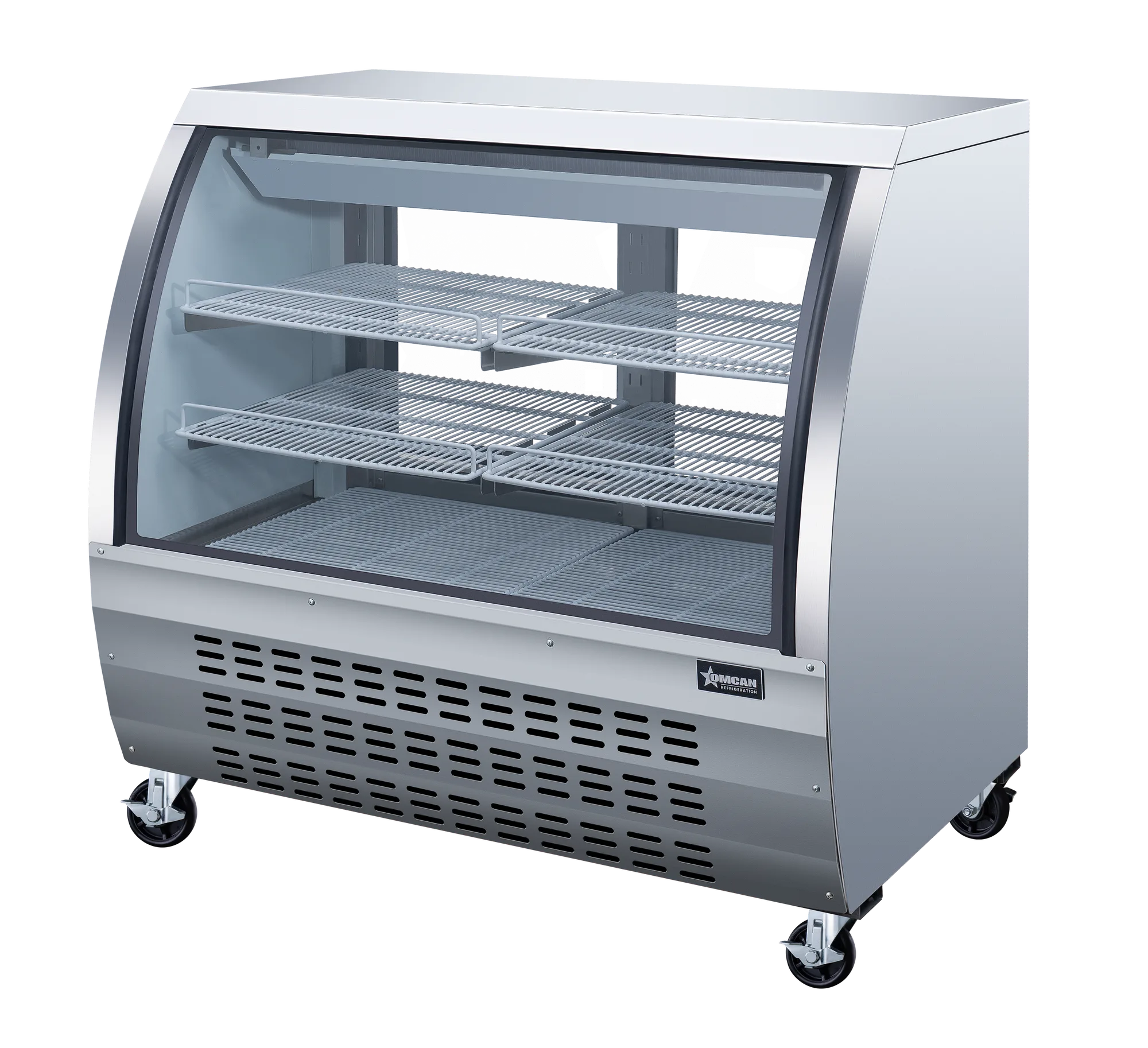 47″ Two (2) Shelf Floor Refrigerated Display Case, 18 cu. ft. (508 L), Stainless Steel