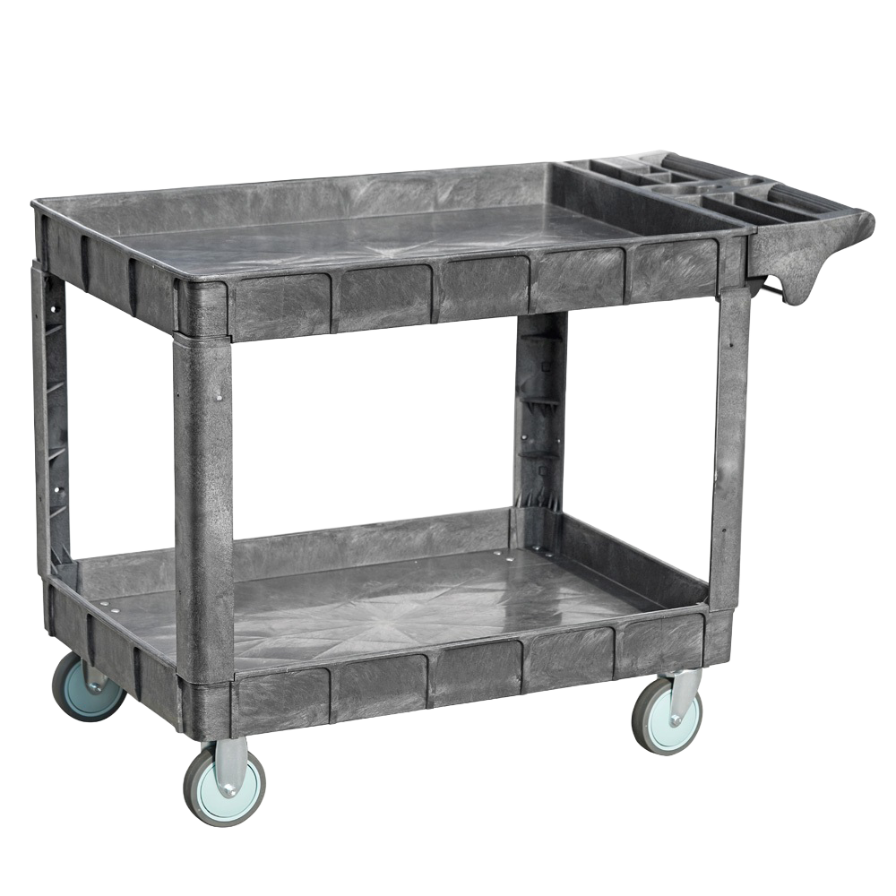 Heavy-Duty Gray Utility Cart with Extended Handle 1195 600 850 47" x 23.6" x 33.5"