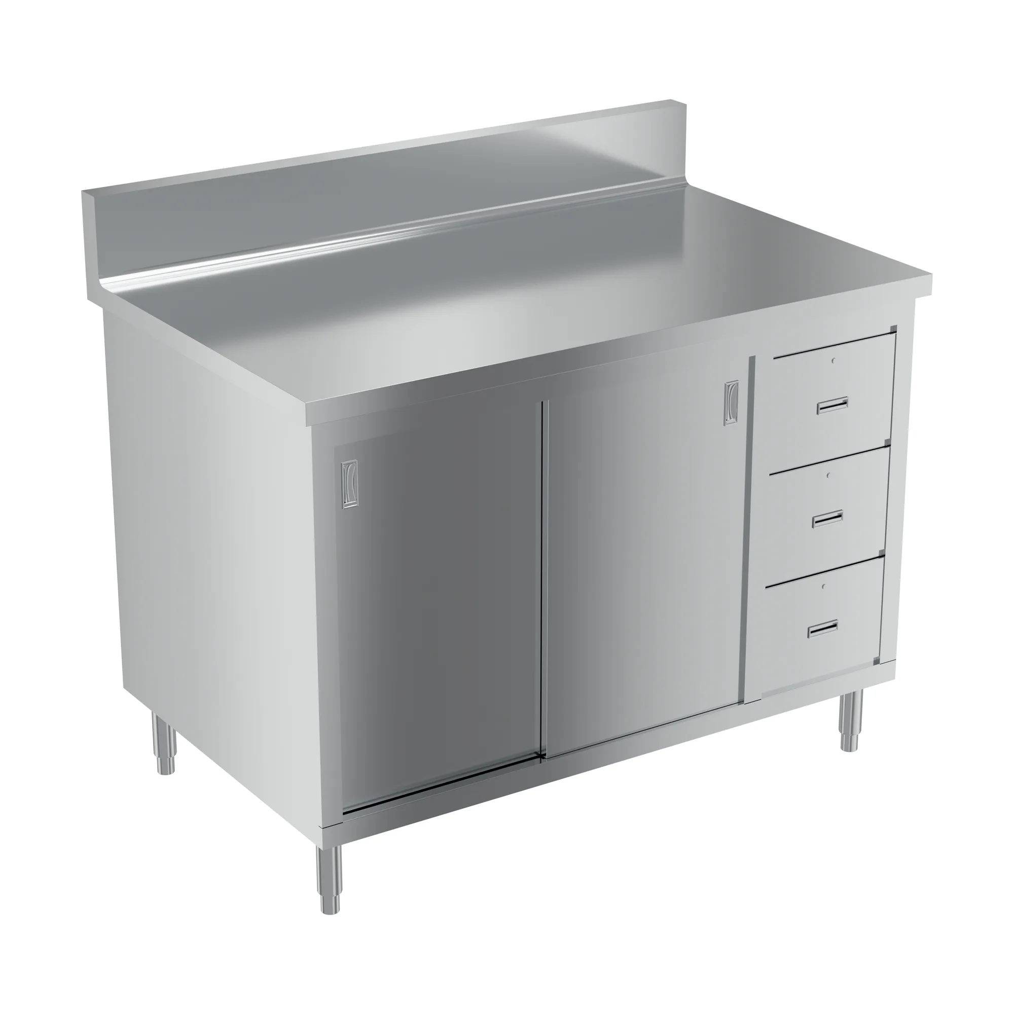 30″ x 48″ Worktable with Cabinet, Drawers, and Sliding Doors
