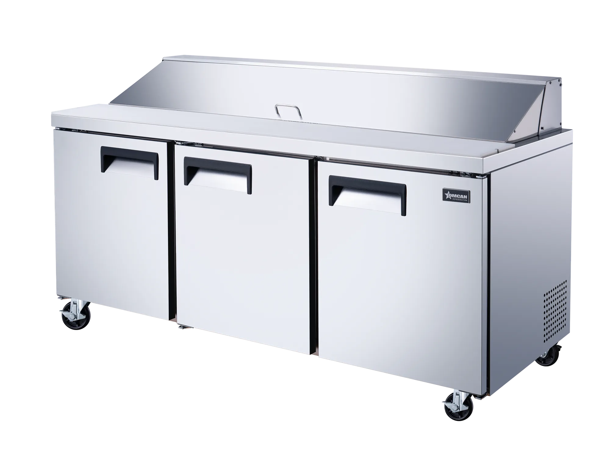 70″ Three (3) Door Refrigerated Prep Table, 15.5 cu. ft. (440 L), Stainless Steel