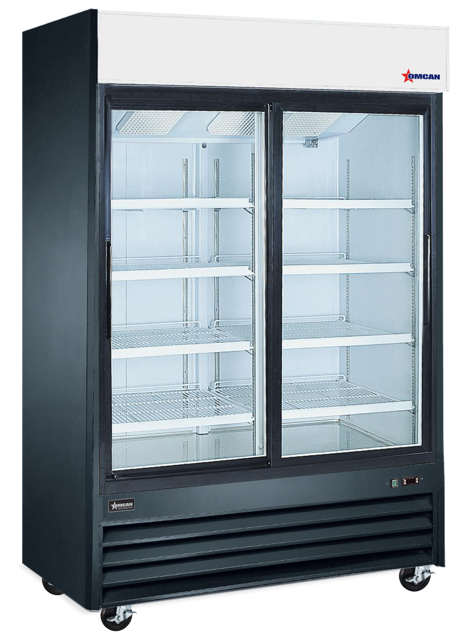 78" Three (3) Glass Door Refrigerator, 53 cu.ft. (1500 L), Black